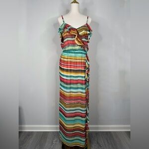 Seamline Cynthia Steffe Colorful Striped Sun Dress Size 12 Rainbow